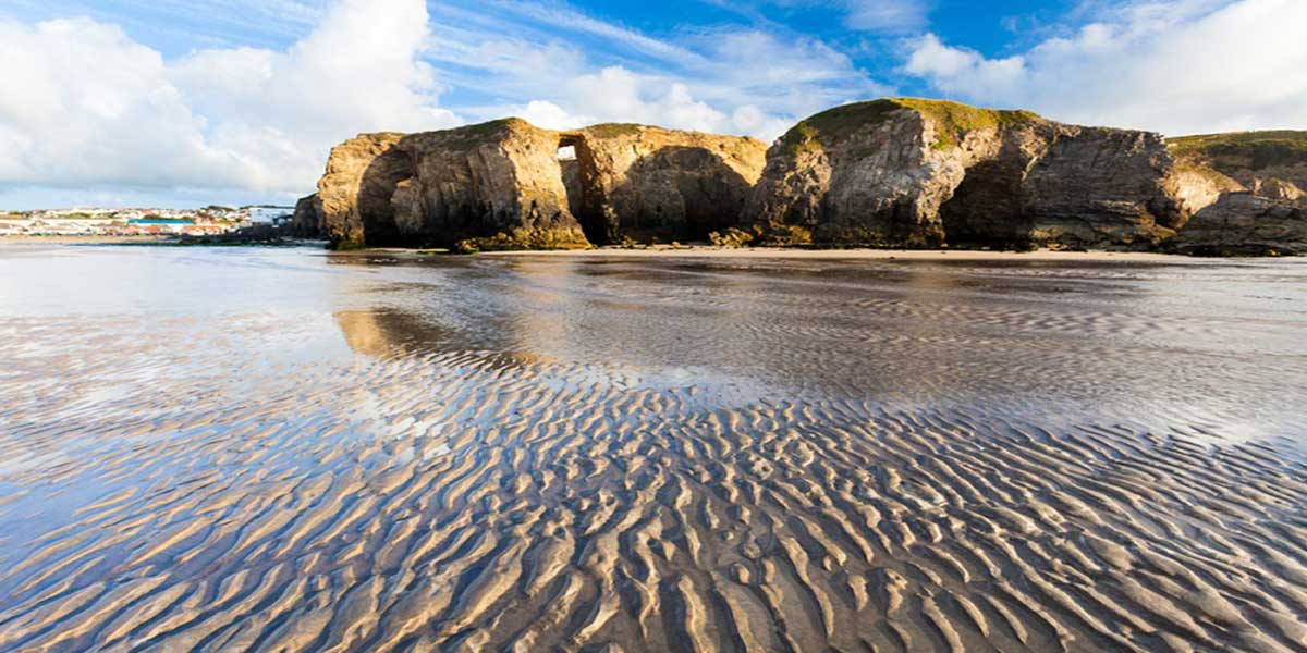 The beach and dunes at dusk, Perranporth Cornwall