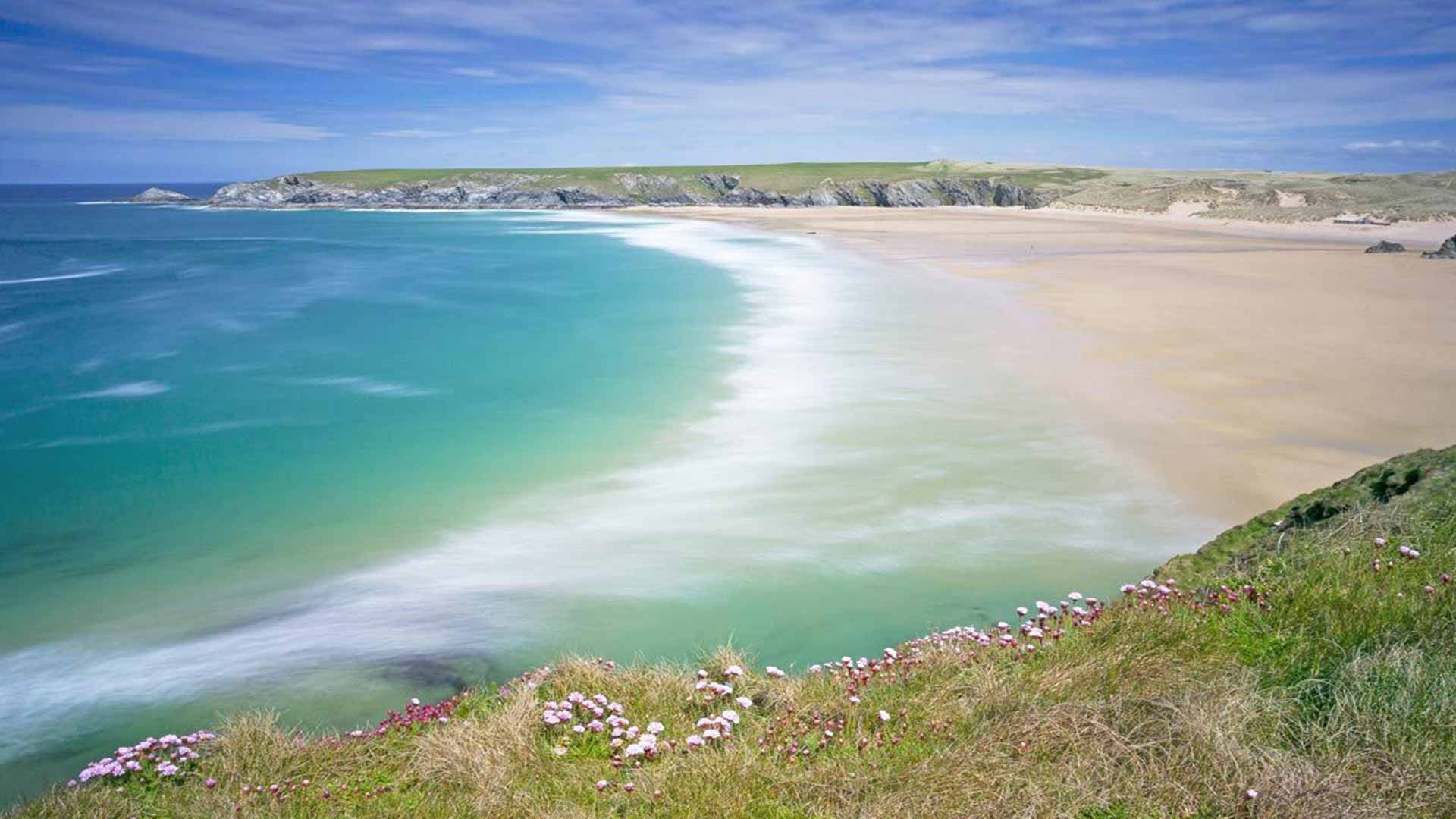 Sea and sky at sunset from No.10 Sand Bay, Perranporth